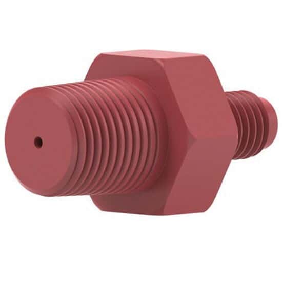 Idex Threaded Adapter, Red PEEK, 0.062