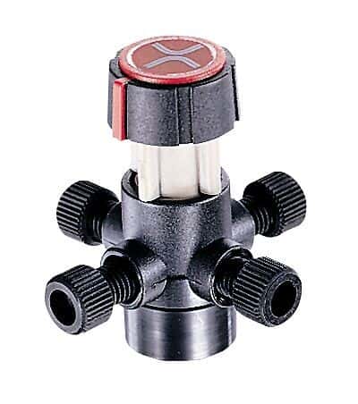 Idex Manual Switching Valve, Single Tee, Bulkhead, PEEK/PTFE, 4-Position, 4-Port; 1/EA