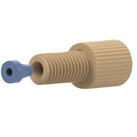 Idex Flangeless Fitting, Standard Knurl, PEEK, 1/16