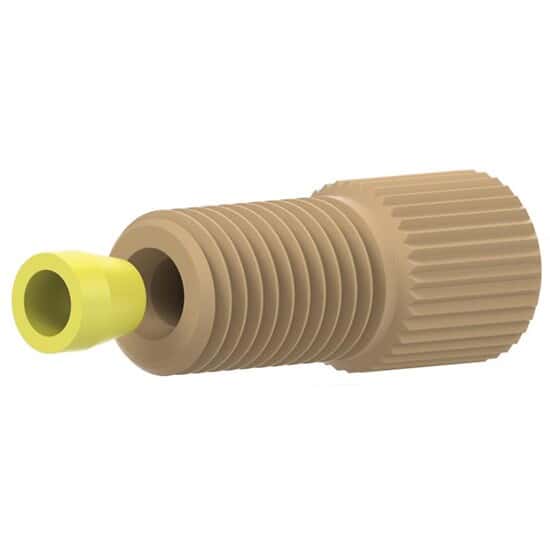 Idex Flangeless Fitting, Standard Knurl, Natural PEEK, 1/8" OD Tubing