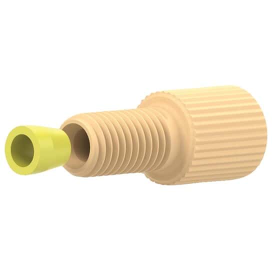 Idex XP304 Flangeless Fitting, Standard Knurl, Cream Acetal, 1/8" OD