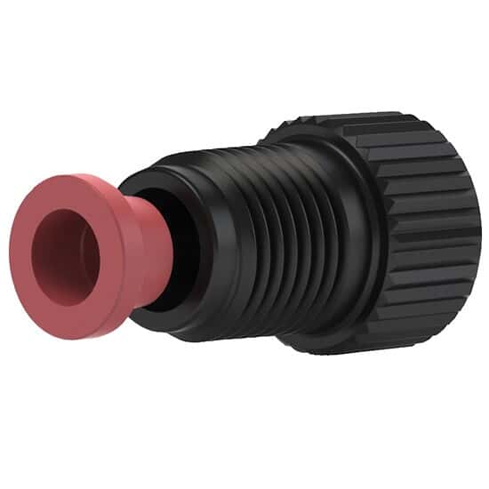 Idex Flangeless Fitting, Large Knurl, Black PEEK, 5/16