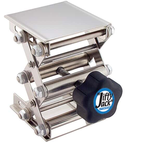 JiffyJack Lab Jack, 3" x 3" Stainless Steel LabLift, 20lb (9kg) Limit