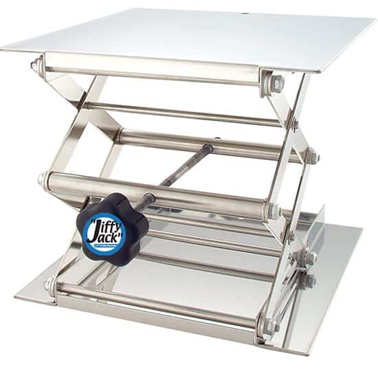 JiffyJack Lab Jack, 12" x 12" Stainless Steel LabLift, 100 lb (45.4