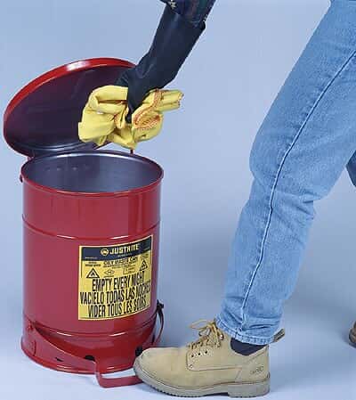 Justrite 09100 Oily Waste Can, Steel,  6 Gal