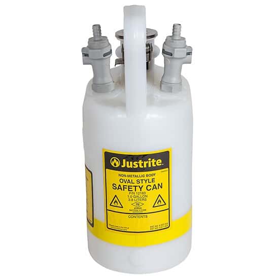 Justrite 12160 Quick-Disconnect Disposal Can, Polypropylene Fitting, 1 Gal