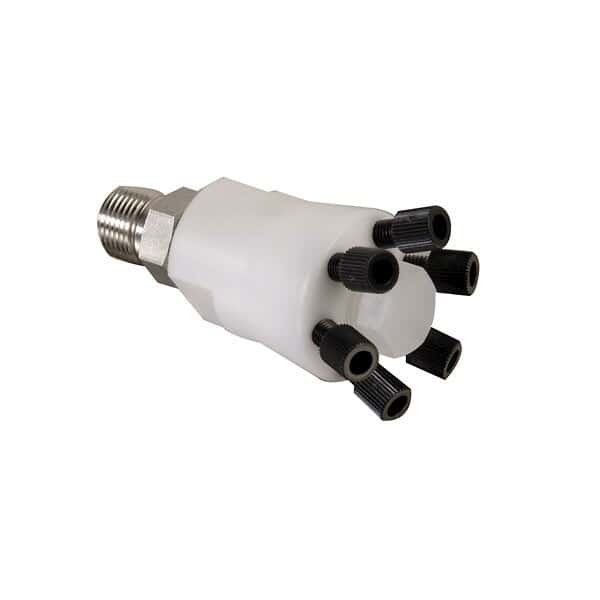 Justrite 28179 HPLC Poly Manifold w/Stainless Steel Stacker Connector for up to 12 Waste Lines