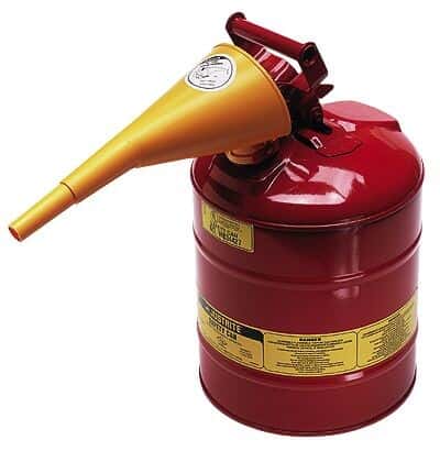 Justrite 10801 Safety Can, Type I, Steel with Cork Gaskets, 5 gallon