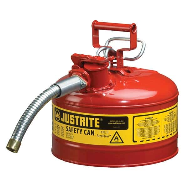 Justrite 7210120 Steel Safety Can for Flammables, Type II, 5/8