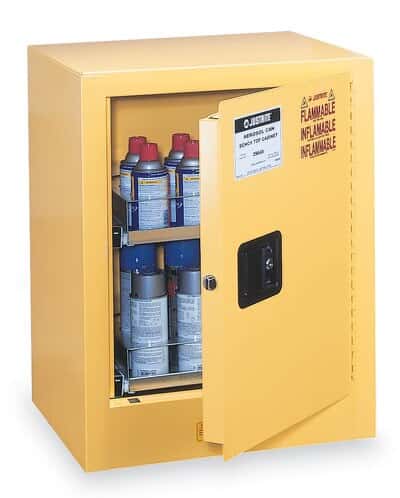 Justrite 890500 Sure-Grip® EX  Benchtop Flammable Safety Cabinet, Manual Close,  1 Door, 4 Gal
