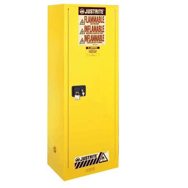 Justrite 892200 Sure-Grip® EX Slimline Flammable Safety Cabinet, Manual Close, 1 Door, 22 Gal