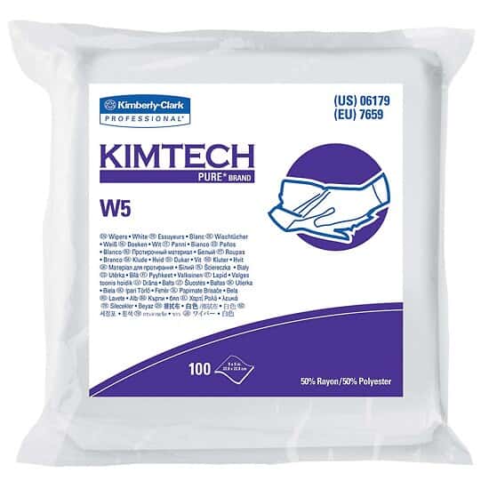 Kimberly-Clark 06179 W5 Wipers, 22.8 cm x 22.8 cm, 5 Pouches; 100 Sheets/Pouch