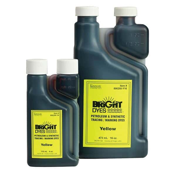 Kingscote 506250-Y4 Yellow Leak Tracer Dye, solvent-based, 4 oz