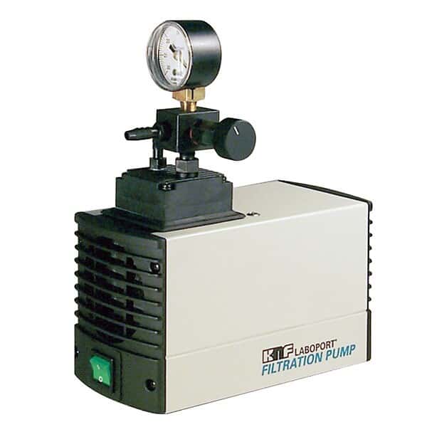 KNF N811 KV.45P Filtration Pump, Gauge/Reg, PTFE/PPS/FKM; 0.45cfm/27