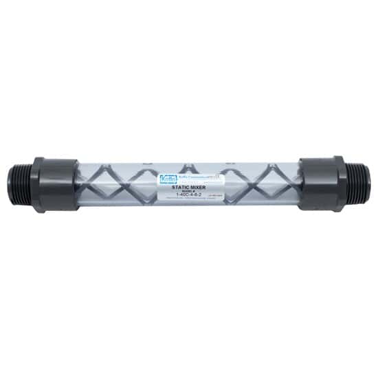 Koflo 1-40C-4-6-2 Clear PVC schedule 40 pipe mixer; 1