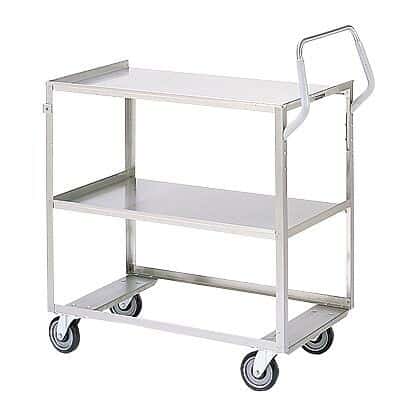 Lakeside Carts 6600 Ergonomic Stainless Steel Cart without Guard Rails; 24