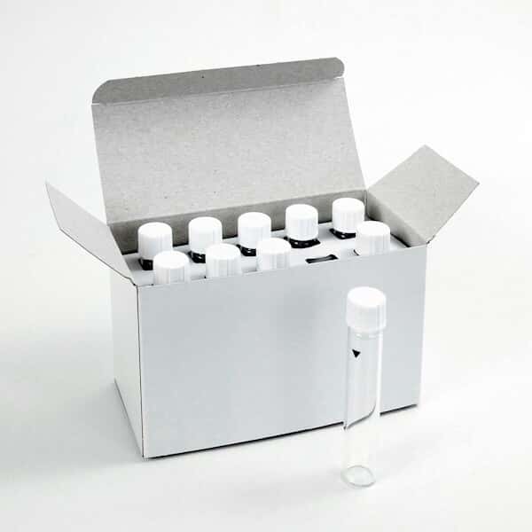 Lovibond 197665 Sample Cell, Glass, 16 mm with Lid, 10/Pk