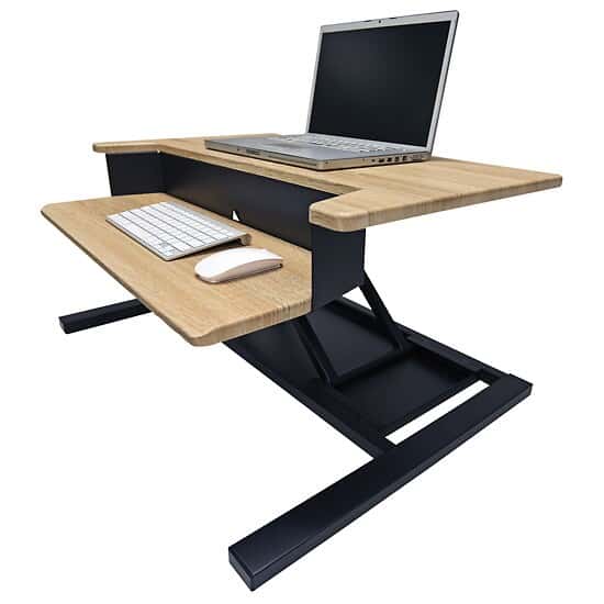 Luxor CVTR PROWO TwoTier Pneumatic Standing Desk Converter White