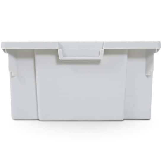 Luxor Stackable Storage Bins, Large, Gray; 4/Pk