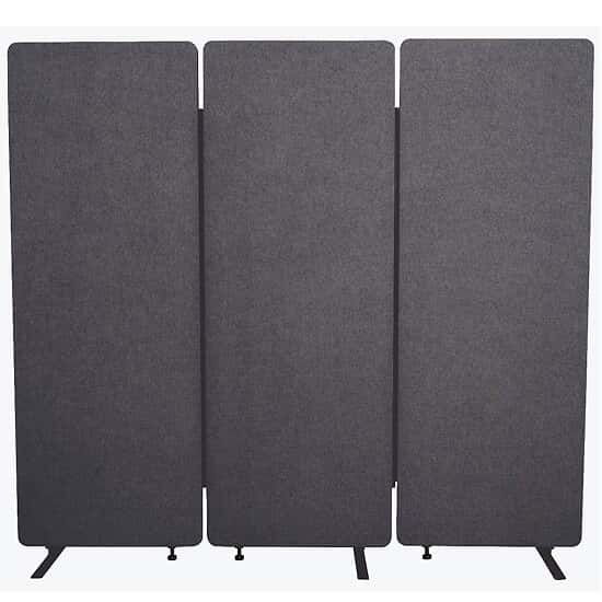 Luxor reclaim™ Acoustic Room Dividers, Dark Gray, 3 Panels