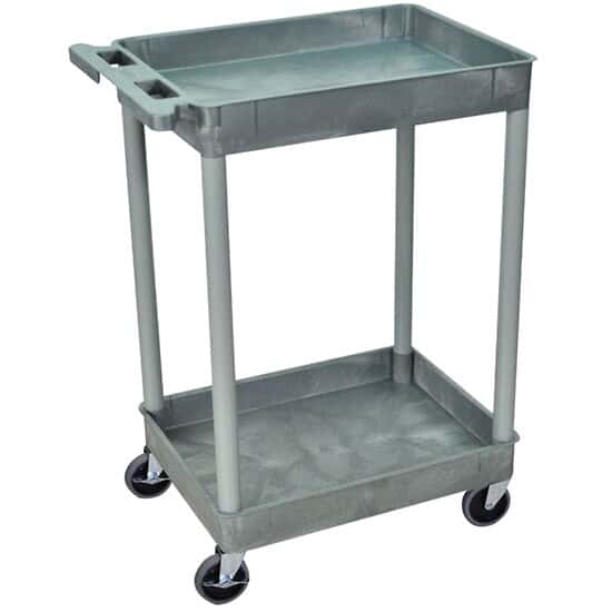 Luxor Tub Shelf Utility Cart with Two 2-3/4