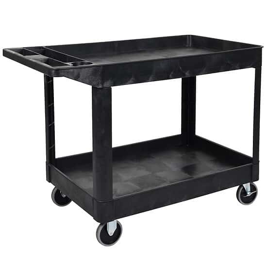 Luxor Tub Shelf Utility Cart, Heavy Duty, with Two 2-1/2