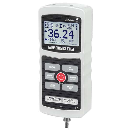 Mark-10 M5-2 Force Gauge, 2 lbF / 32 ozF / 1 kgF / 1000 gF / 10 N