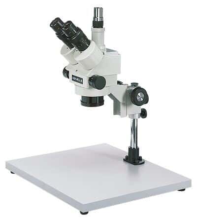 Meiji Techno Stereozoom microscope system with boom stand and holder