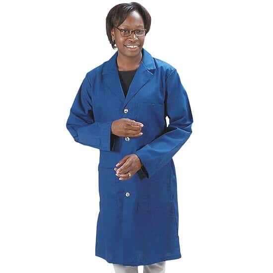 Meta 611614SZ M Unisex PolyCotton Lab Coat, Navy, Medium (3640