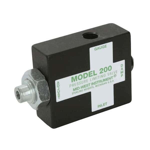 Mid-West Instrument 200-AO-00 Al Pressure Limiting Valve, 5000 psi, Buna/PTFE, 1/4
