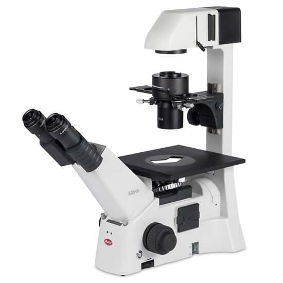 Motic Instruments AE31E Inverted Binocular Microscope, LED or Halogen, 40 to 400X; 100-240 VAC