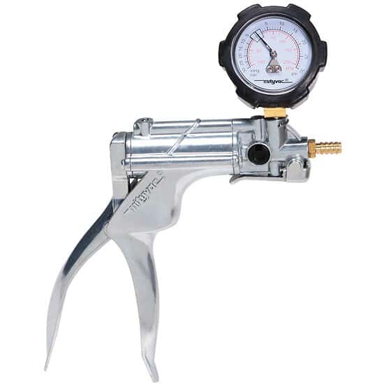 Handoperated vacuum/pressure pump, 15 mL/stroke, zinc alloy body SKU