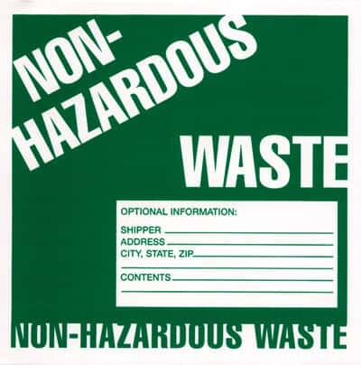 National Marker HW5W Safety Labels, Non-Hazardous Waste, 6