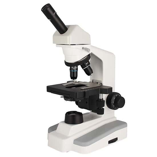 National Optical Compund Microscope, LED, Monocular, 4X/10X/40X/100X, Semi-Plan Lens; 110-220 VAC