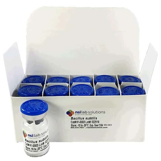 NSI Lab Solutions 61-0003 <i>B. subtilis</i> NCTC 10400 Pharmaceutical Culture, USP <61/62>; 10/PK
