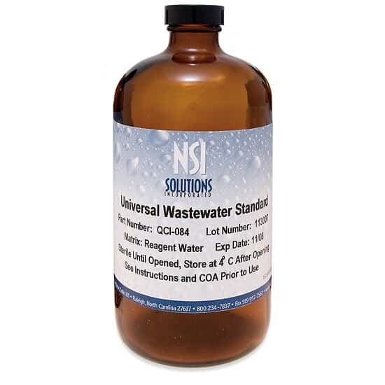 NSI Lab Solutions NSIQCI055 Universal Wastewater Solid Standard; 4 x 1