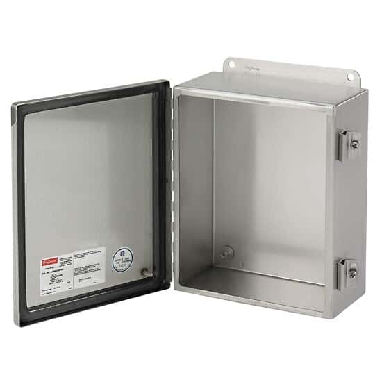 nVent Hoffman A12106CHNFSS Stainless Steel Junction Box, Continuous Hinge, type 4X