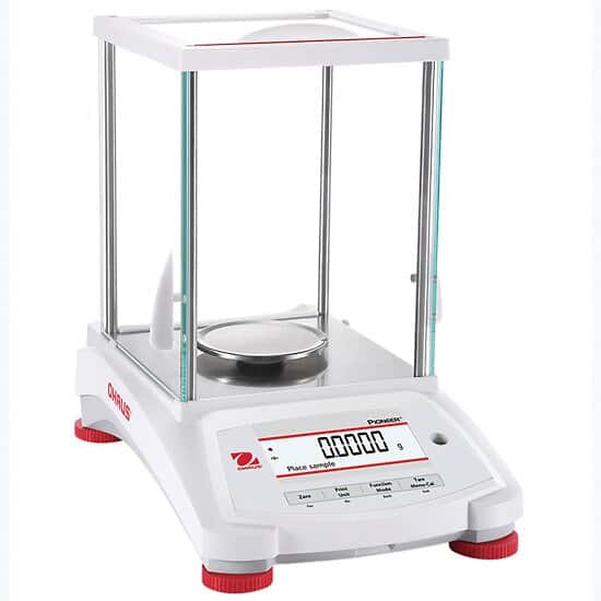 Ohaus PX224 Pioneer Analytical Balance, 220g x 0.0001g, Internal Calibration with Draft Shield