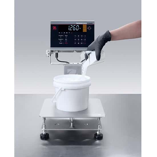 Ohaus i-D61XWE150K1L7 Defender 6000 Advanced Washdown Scale, 300 lb x 0.02 lb, Stainless Steel Indicator 