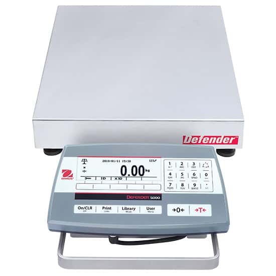 Ohaus D52P12RQR5 Defender 5000 Low Profile Scale, Base Style Square , 25x0.001lb