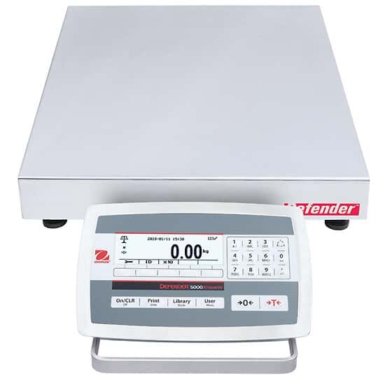 Ohaus D52XW125RQL5 Defender 5000 Low Profile Scale with S/S Indicator, Base Style Square , 250x0.01lb