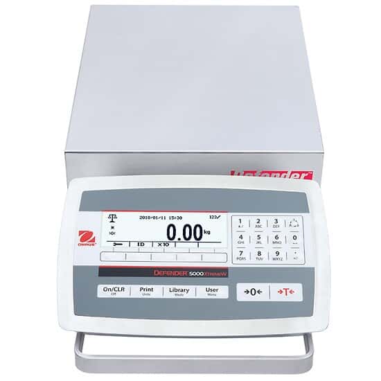 Ohaus D52XW12WQS5 Defender 5000 Low Profile Washdown Scale, Base Style Square ,  25x0.001lb