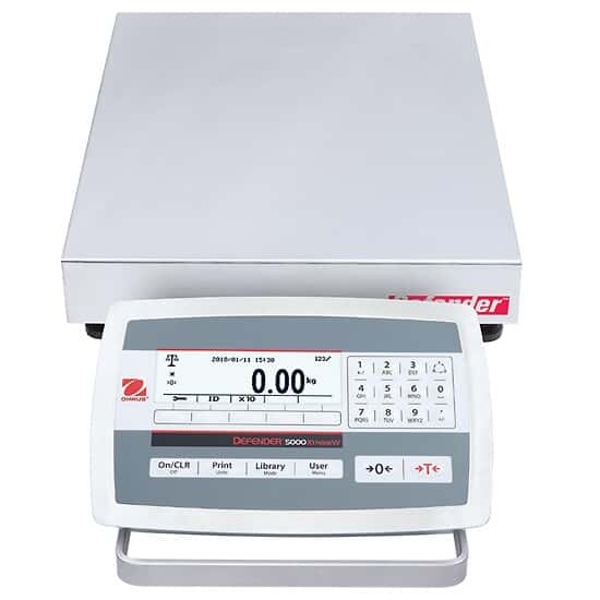Ohaus D52XW50RQR5 Defender 5000 Low Profile Scale with S/S Indicator, Base Style Square , 100x0.005lb