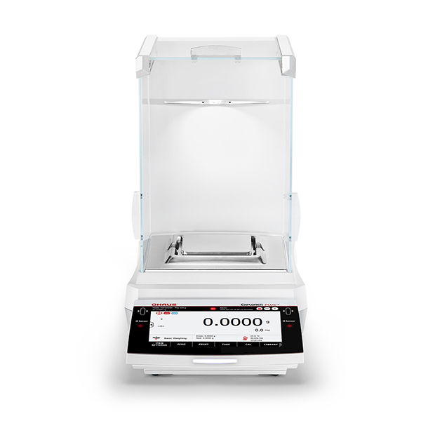 Ohaus EXP124/AD Explorer Plus™ EXP Series Analytical Balance, 120g x 0.1mg, Auto-Draftshield, Touch Screen, 15 Application Modes