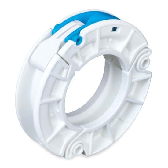 PharmaLok Hygienic Union TC Clamp, Glass-Reinforced White Nylon Blue Lever, 1