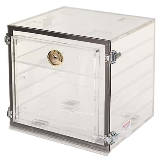 plas-labs 860-cg acrylic desiccator with gas port, clear; 12"w x