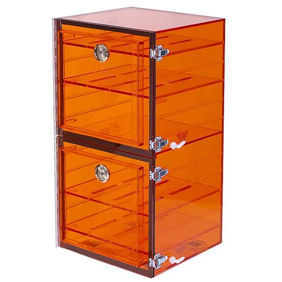Plas-Labs 861-CGA Acrylic Desiccator with Gas Port, Amber; 12