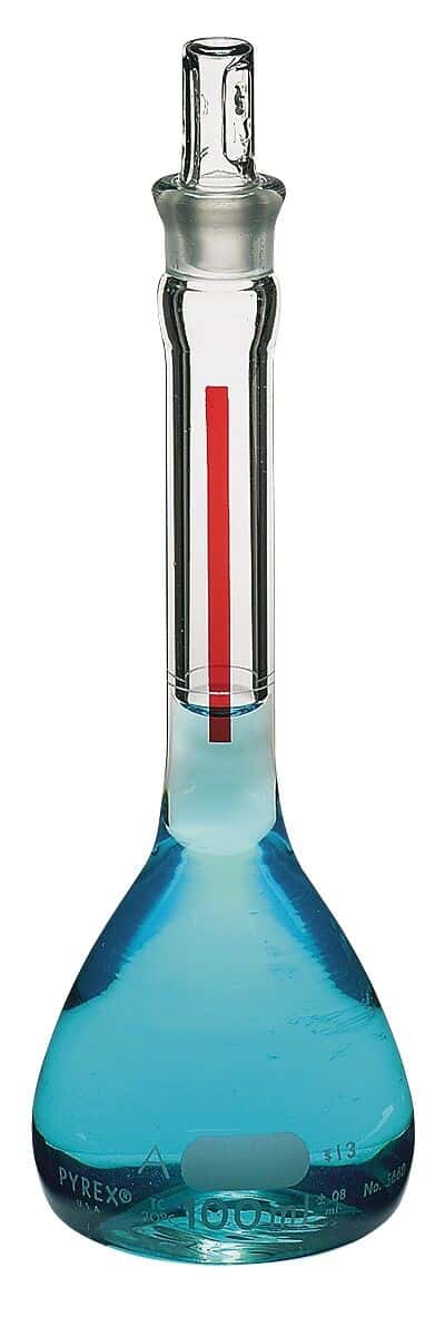 Pyrex Brand 5660 Lifetime Red™ Class A Volumetric Flask; 100 mL; 12/CS
