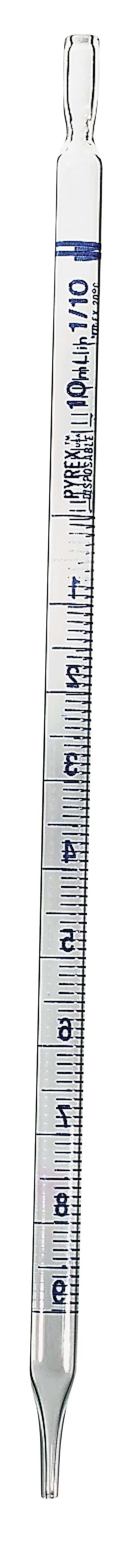 Pyrex 7079-10N Disposable Glass Serological Pipette, 10 mL, Bulk, 720/Cs