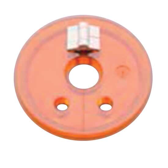 QLA Hinged Cover for Easy Basket Access, Amber, with Large Center Hole; for Distek Baths